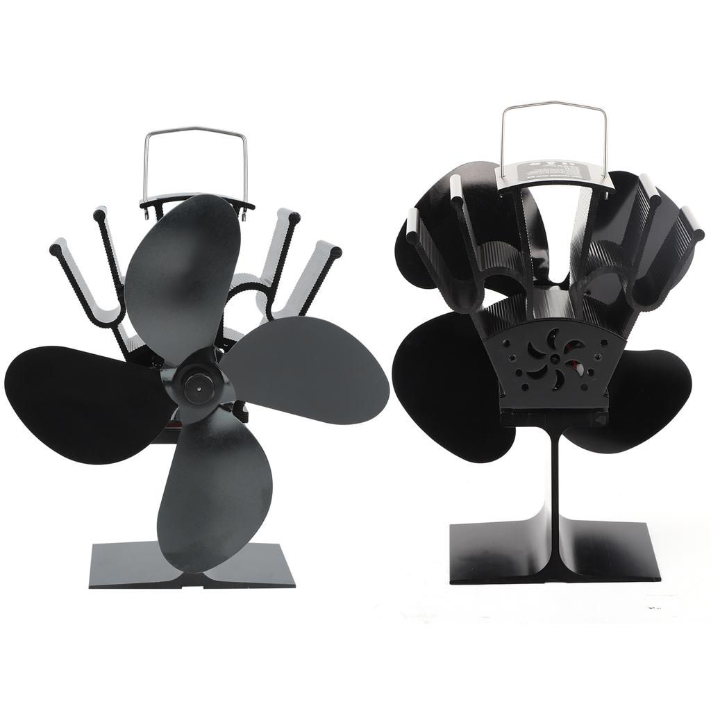Heat Powered 4 Blade Fireplace Stove Fan Wood Log Burner Fan for Home Heat Circulation