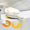 Self-Draining Duck Soap Dish with Drainage Holes Plastic Soap Sponge Holder Non-Slip Soap Tray Saver for Bathroom Kitchen Sink