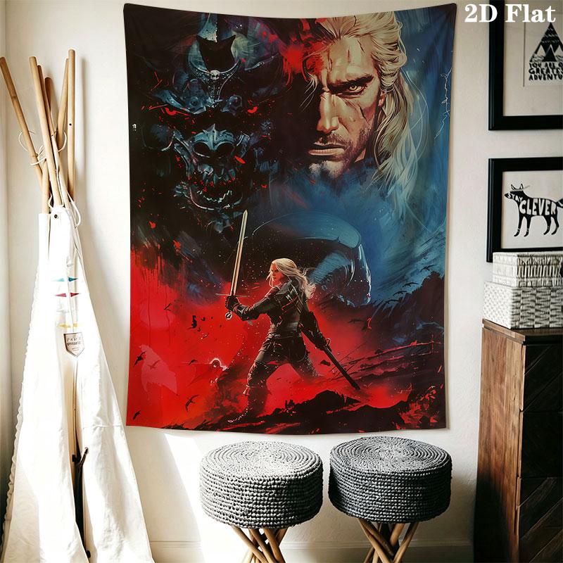 Witcher Wall Hanging Printed Fabric Blanket Decorative Tapestries for Bedroom Living Room Home Decor