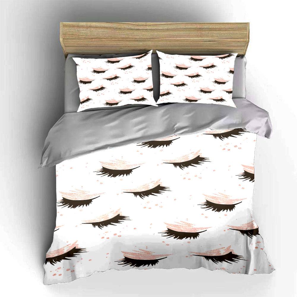 Eyelashes and sparkles pattern. Bedding sets Duvet cover sets Duvet covers Pillowcases(1 * Duvet Cover 2 * Pillowcases without duvet insert)