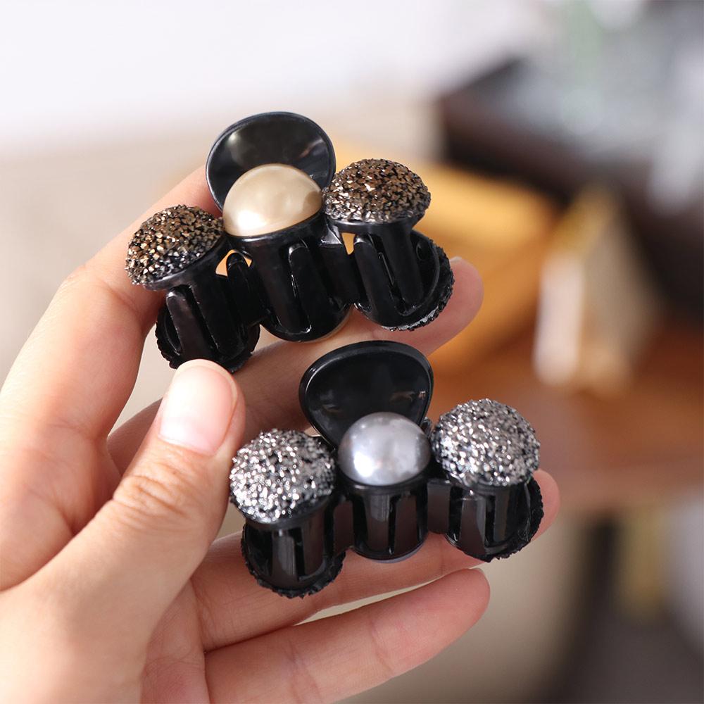 

Small Hair Clip Pearl Hair Clip Zircon Rhinestone Hair Claw Cute Female шампанского