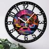 25cm Circular Iron Wall Clock with a Golden Ratio Rectangle