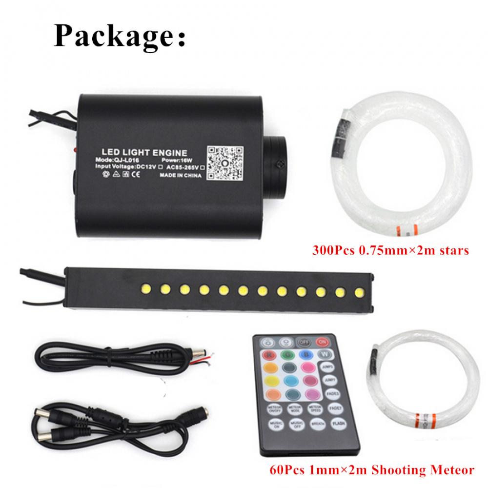 16W Car RGBW LED Fiber Optic Atmosphere Dome Light Kit Bluetooth APP Control