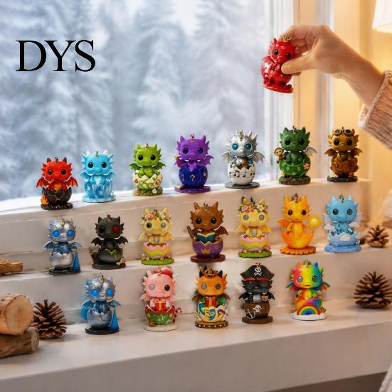 Childrens Holiday Countdown Gift Forest Dragon Advent Calendar, 24 Day Box with Collection Toys Acrylic Ornaments, Festive Tree Hanging Decor,
