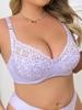 Ultra Thin Lace Sexy Women Bras Large Size Pure Color Hollow Out Breathable Comfort DE Big Cup