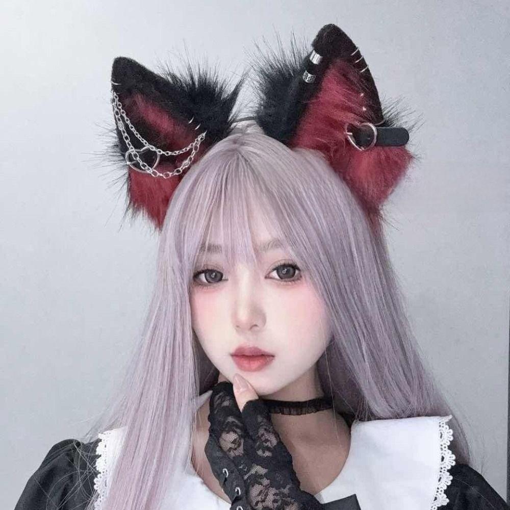 Hairpin Plush Headband Belt Halloween Cosplay Costume Fashion Cat Ear Lolita Hair Band  Girls