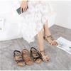 Flat Bottom Women's Sandals Summer Outwear Flower Water Diamond Sandals Open Toe Outward Wearing Beach Sandals for Women