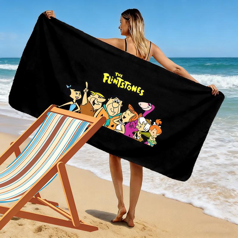 The Flintstones2 Print Beach Towel, Large Soft Quick Dry Towel for Beach Camping Swimming