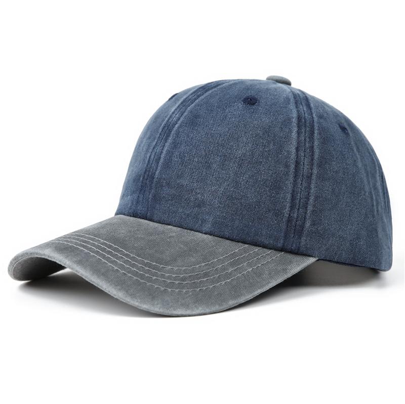 Hat Women'S Spring And Summer Retro Denim Washed Baseball Cap Men'S Versatile Student Naked Color Matching Embroidered Cap