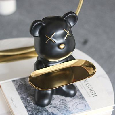 Light Luxury Cartoon Violent Bear Key Jewelry Storage Tray Entrance Ornaments Entry Shoe Cabinet Storage Rack Model House Accessories
