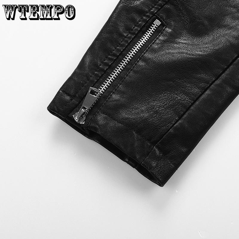 Pu Leather Jacket Female Short Collar Jacket Spring Korean Slim Biker Leather Jacket