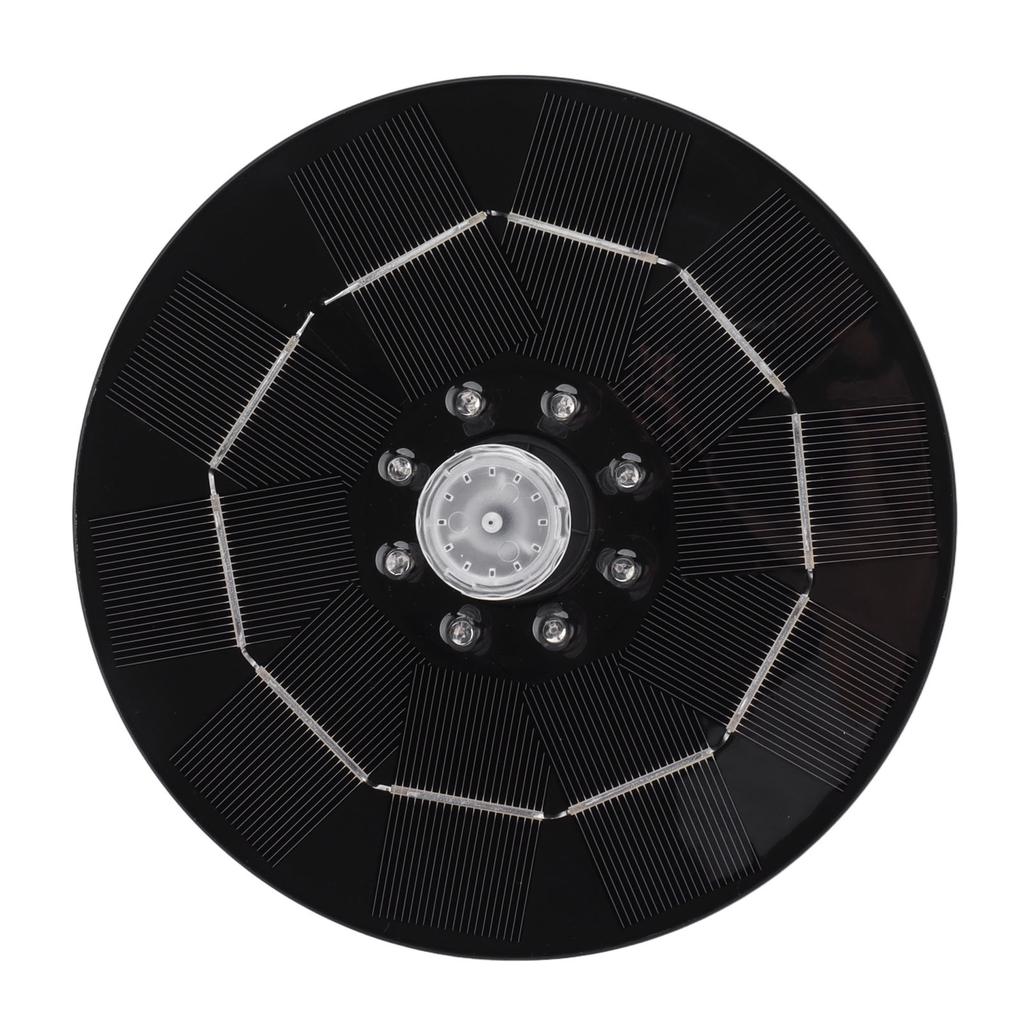 Round Solar Powered Fountain LED Light Solar Water Bird Bath Floating Fountain 120cm Head 3000mAh