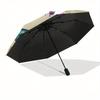 Colorful Butterfly Garden Decorative PlateUmbrella, Portable 3-Fold Umbrella for Men & Women,Christmas Gift ES347