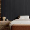 Wood Slat Acoustic Panels 8 PCS 96 X 6 Inch for Modern Wall Matte Black