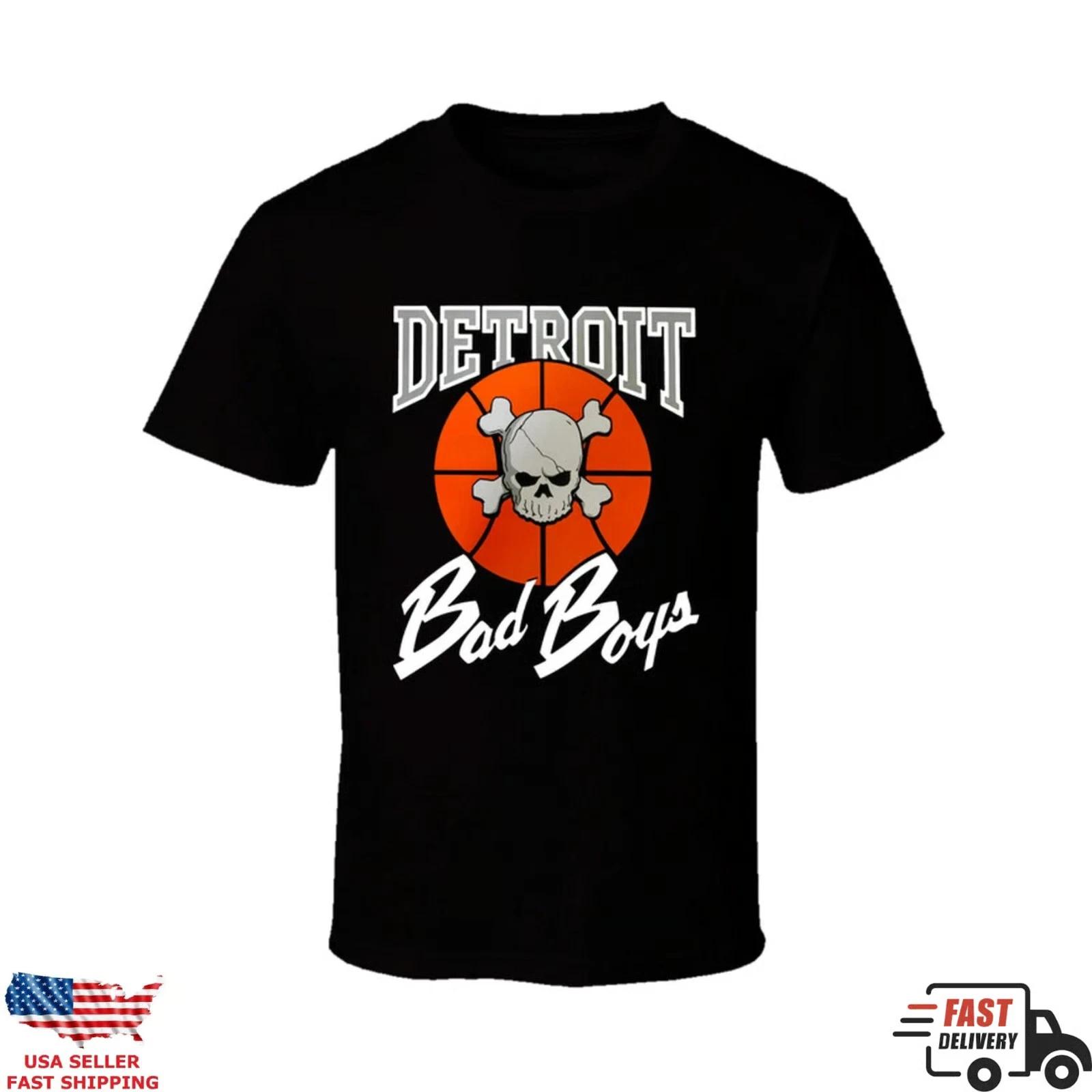 Detroit Bad Boys Skull Basketball Retro Graphic T Shirt XXXXL