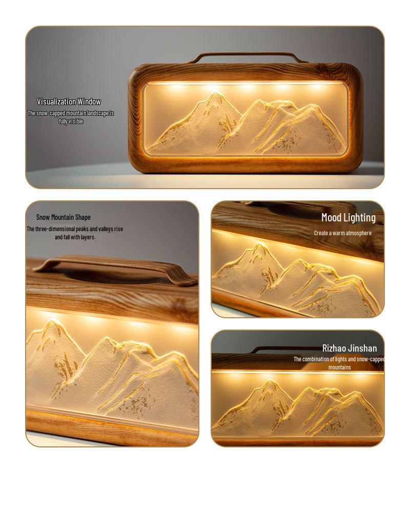 Creative USB Snow Mountain Humidifier: Dual Spray, Large Mist Output, with Ambient Light for Home or Bedroom