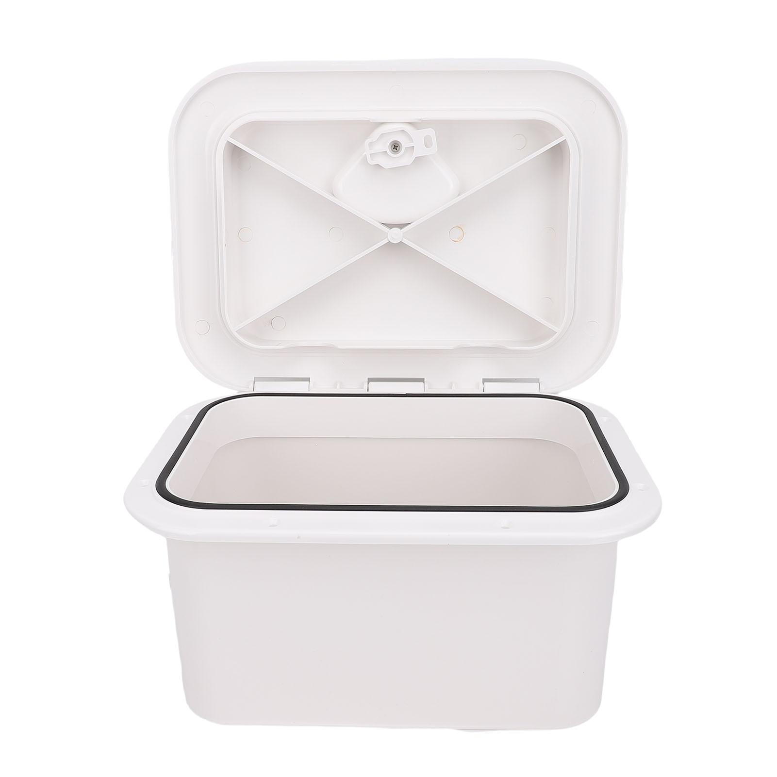 

Marine Boat Storage Box ABS 37.5X27X17.5cm Boat Embedded Storage for Bait Fishing Gear Tools White