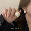 Vintage Fashion Square Pearl Stud Earrings Female Beige Simulated Pearl Earrings for Women Wedding Jewelry