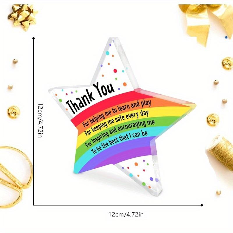 Teacher Gifts (Women & Men) – Acrylic Keepsake Desk Decor, Rainbow. For Birthday, Christmas, Teacher's Day, Graduation.