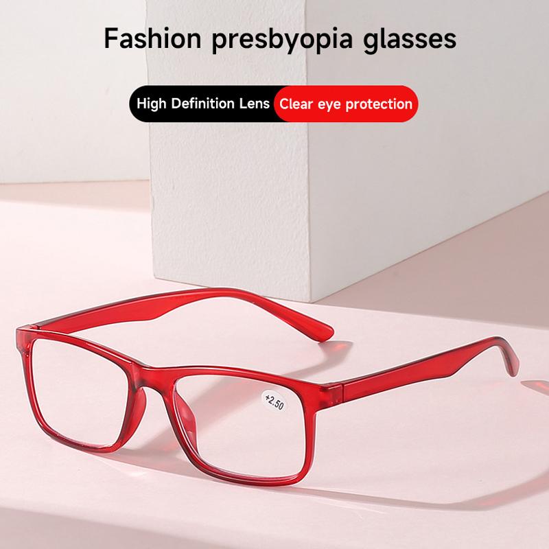 

Fashion Square Frame Reading Glasses High-definition Presbyopia Eyeglasses Men And Women Elderly Unisex Diopter +1.0 To +4.0