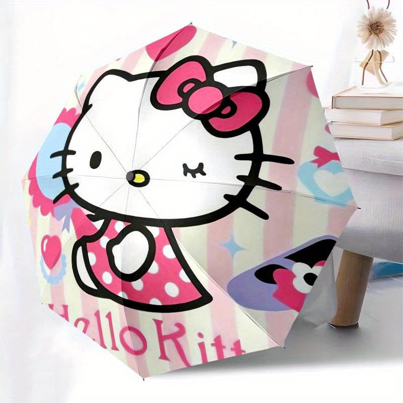 1pc Hello Kitty Pink Background Umbrella with Plastic Handle,Suitable for All Seasons Home Travel Outdoor UmbrellaSanlio673