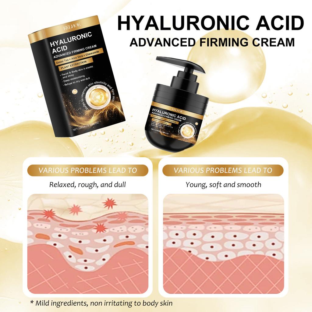 Hyaluronic Acid Face Cream Shrinking Pores Anti-Puffiness Oil Control Repair Damaged Brightening Skin Moisturizing Facial Cream