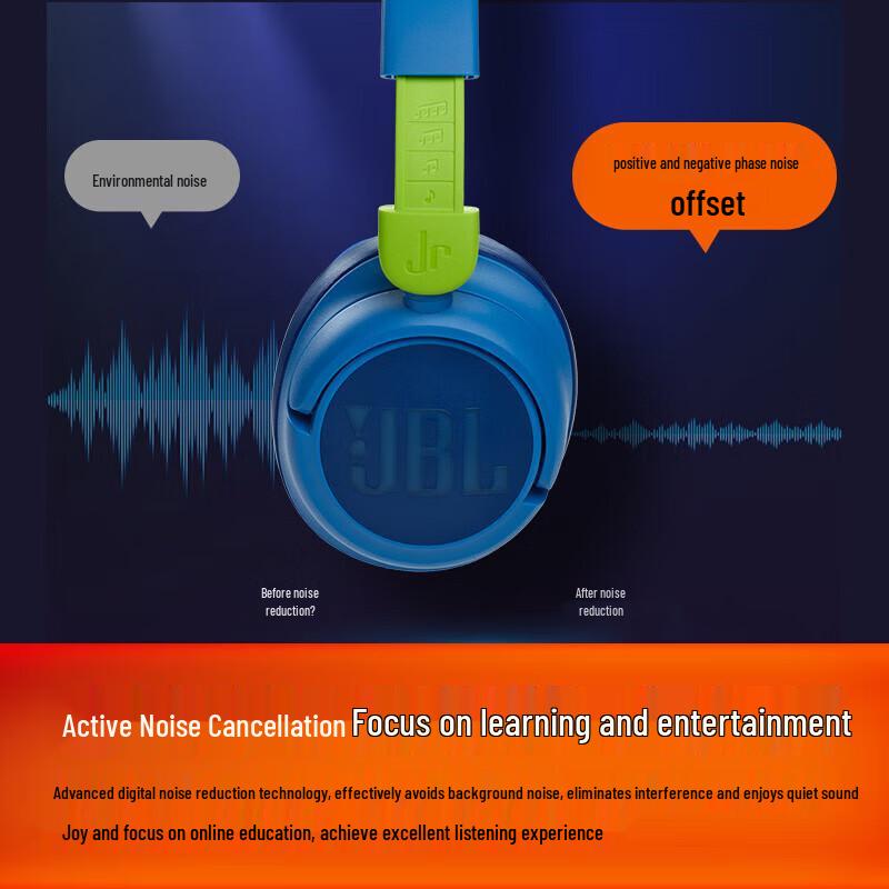 JBL JR460NC Kids' Bluetooth Noise-Cancelling Headphones