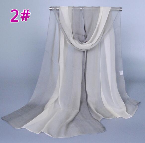 Lady Fashion Voile Girls Scarves Chiffon Scarf Women High Quality Gradual Color Women Silk Scarf  Popular Scarves Wrap shawl