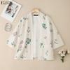ZANZEA Women Floral Print Casual Long Sleeve Cardigan Blouse