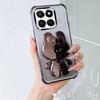 Luxury Shockproof Phone Case with Cute Rabbit Makeup Swivel Stand Crystal Lanyard For Honor X7d X7c X7b X7a X7 Back Cover