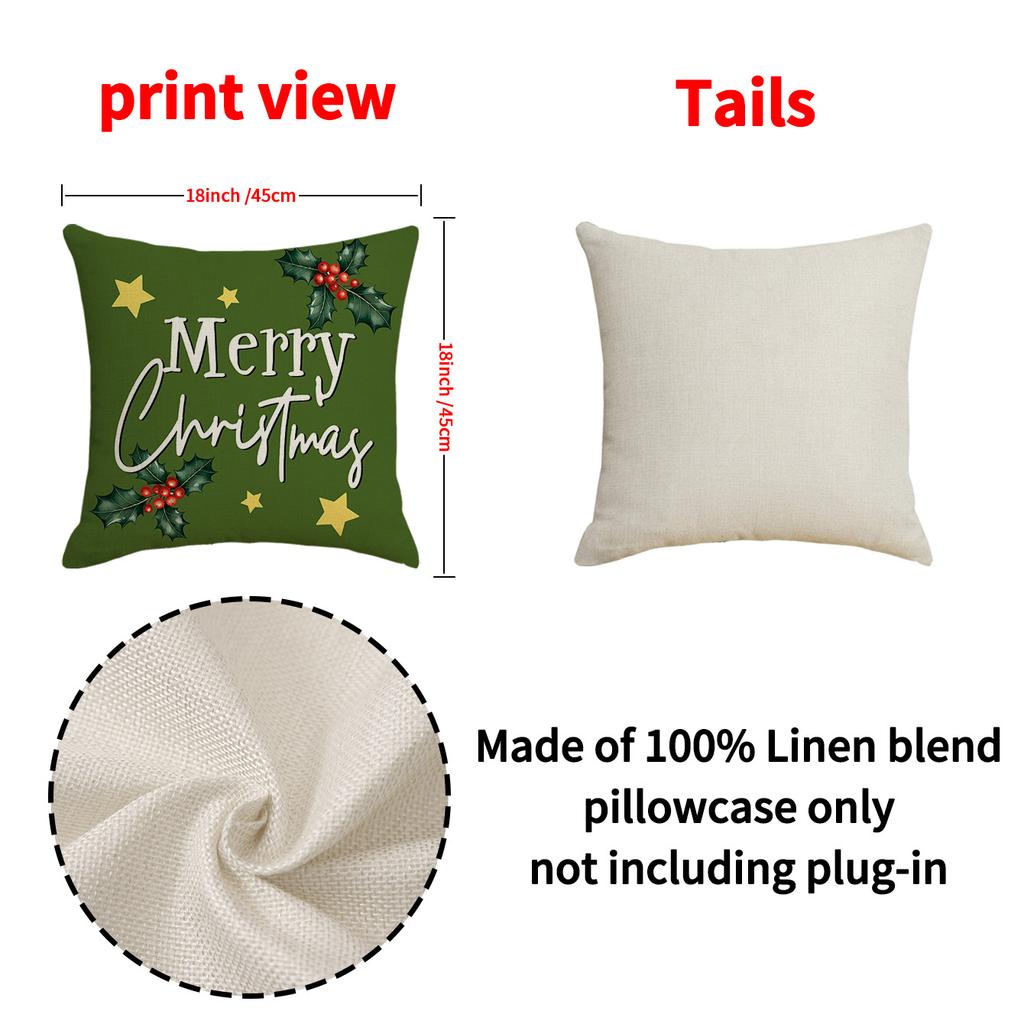 New Cookie Man Decorative Pillow Cover Linen Print Festive Atmosphere Arrangement Cushion Cover Christmas Pillow