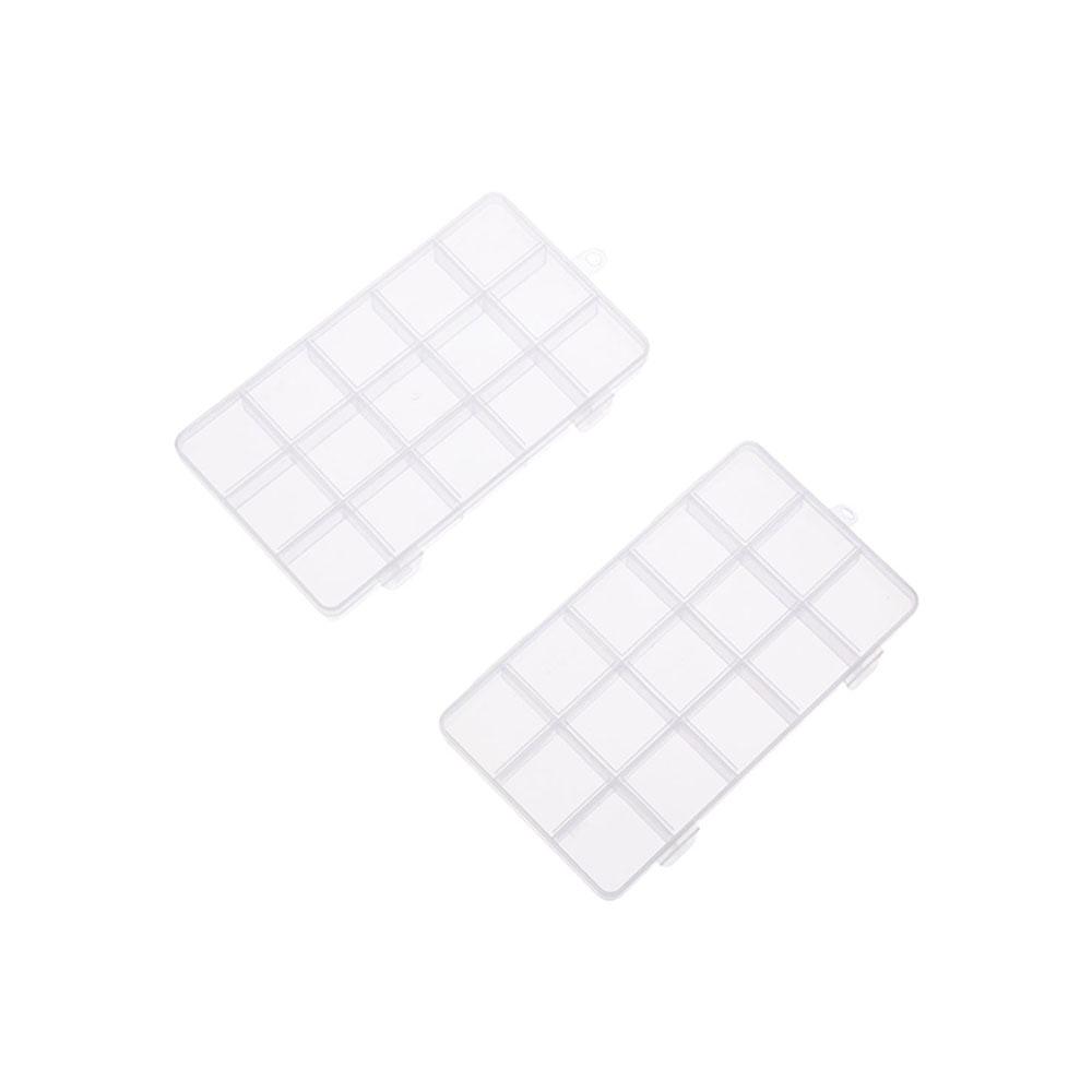 Multiple Grid Boxes Square Transparent Plastic Storage Box Container Case Sewing Accessories