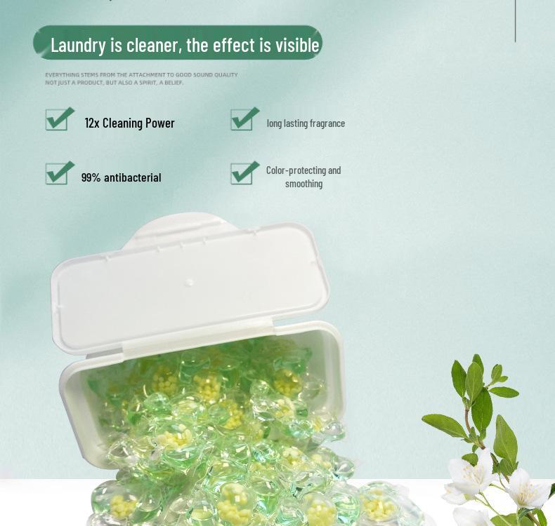 Camellia 5-in-1 Laundry Pods: Long-Lasting Scent, Powerful Stain Removal, Perfume-Infused Detergent Balls