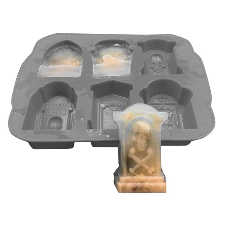 Halloween Silicone For Ice Cube Trays For Ice, Candy, Cake, Soap- RIP Gravestone Mold