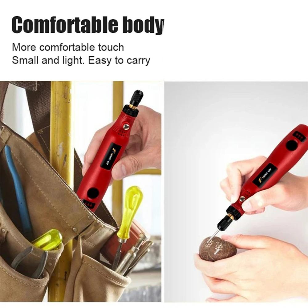 3 Speed Mini Cordless Rotary Tool 3.7V Drill Mini Handheld Drill for Engraving, Sanding, Polishing, Carving, Cutting, DIY