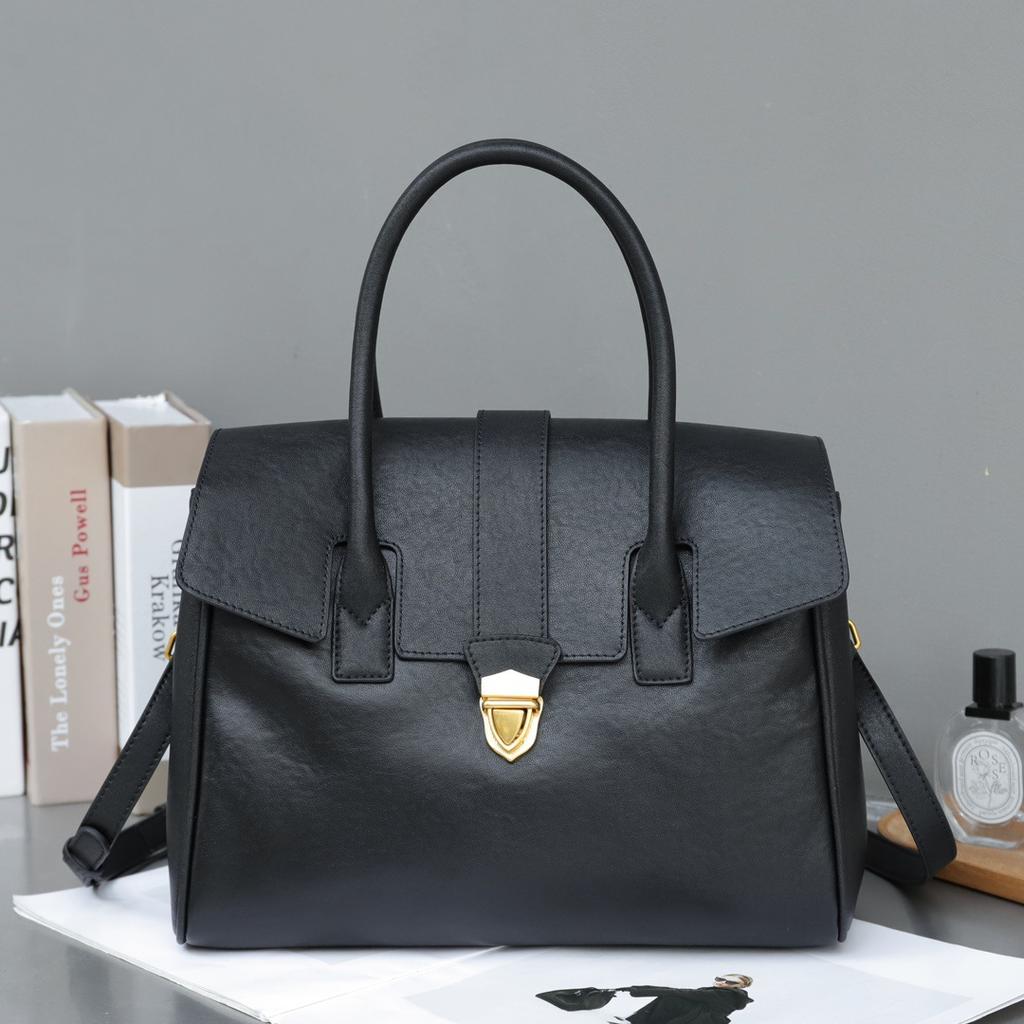 2025 erste Schicht pflanzlich gegerbtes Rindsleder High-End-Aktentasche echtes Leder Retro Pendler große Kapazität Messenger-Handtasche
