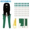 Multi-Functional 8P6P4P RJ45 Crimper LAN Cable Tester Mini Stripping Tool 50pcs Cat5 Modular Plugs 20pcs Boots
