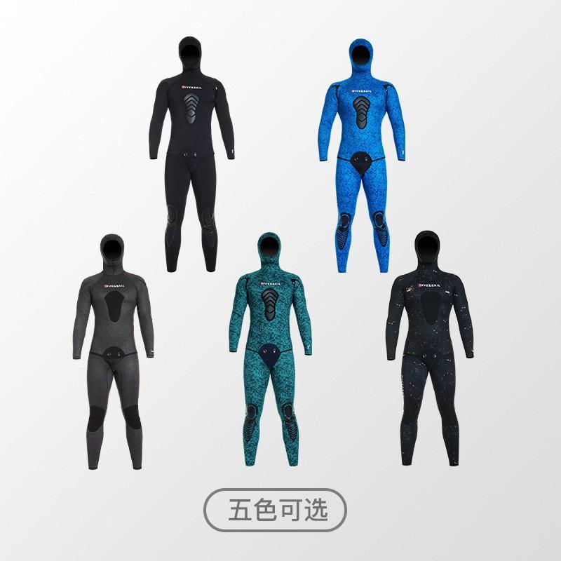 3mm 5mm 7mm Mens Neoprene Wetsuit Diving Snorkeling Spearfishing Surfing Warmth Protection Hooded Two-Piece