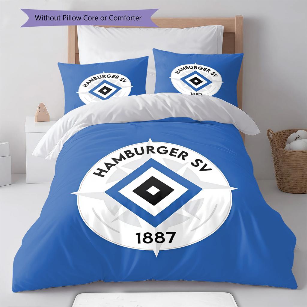 Set Copripiumino Trapuntato Hamburger SV Federa Federe Decorazione Casa Regalo di Compleanno (1 * copripiumino + 2 * federa, senza nucleo)