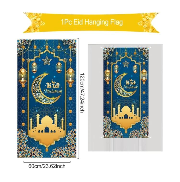 Eid Mubarak Dekobanner 2026 Kareem Ramadan Deko für Zuhause Ramadan Mubarak Hängende Flagge Islamische Muslimische Party Deko Eid Al Adha