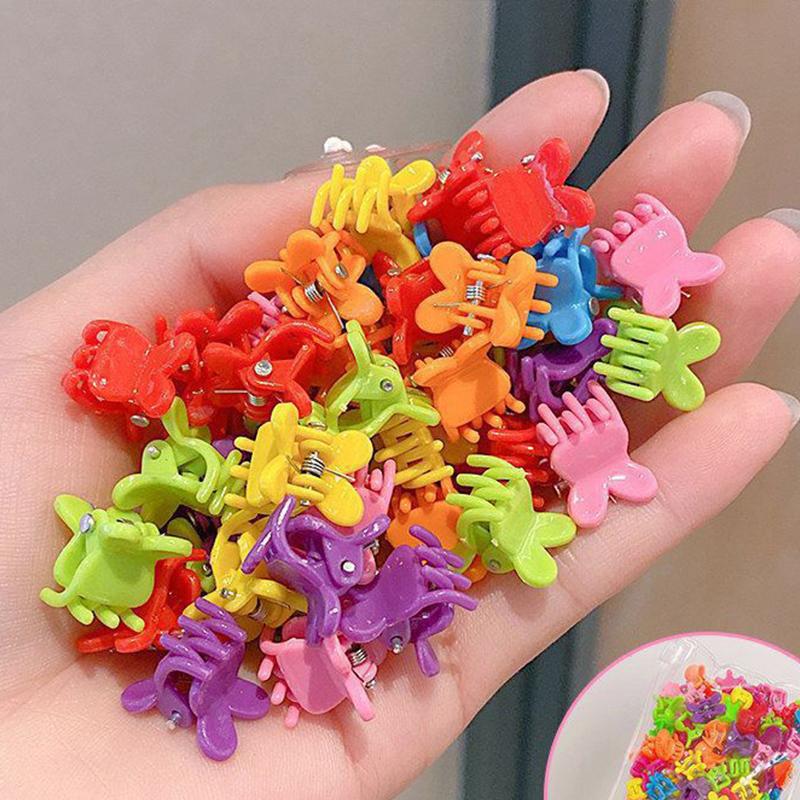 100PCS Colored Children Hair Clip Sweet Hairpin Cute Princess Girl Hair Accessories Non Damaging Hair Accessories Headband Clip