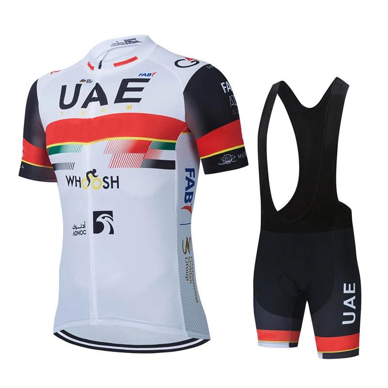 Men's UAE Cycling Jersey, 19D Gel Bike Shorts Suit, MTB Ropa Ciclismo, Summer Bicycle Maillot, Culotte Clothing, New, 2024