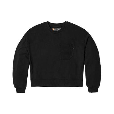Burgundy Solid Color Spliced Round Neck Pullover Sweatshirt Women Sweatshirt Black A6HTW-001