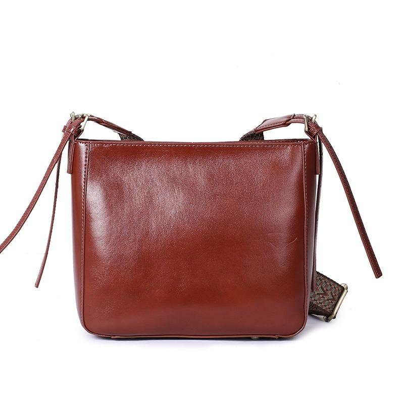 Bag Women's Crossbody Bag Genuine Leather Women's Bag Bucket Bag Premium Touch Plant-tanned Leather Vintage Commuter Bag