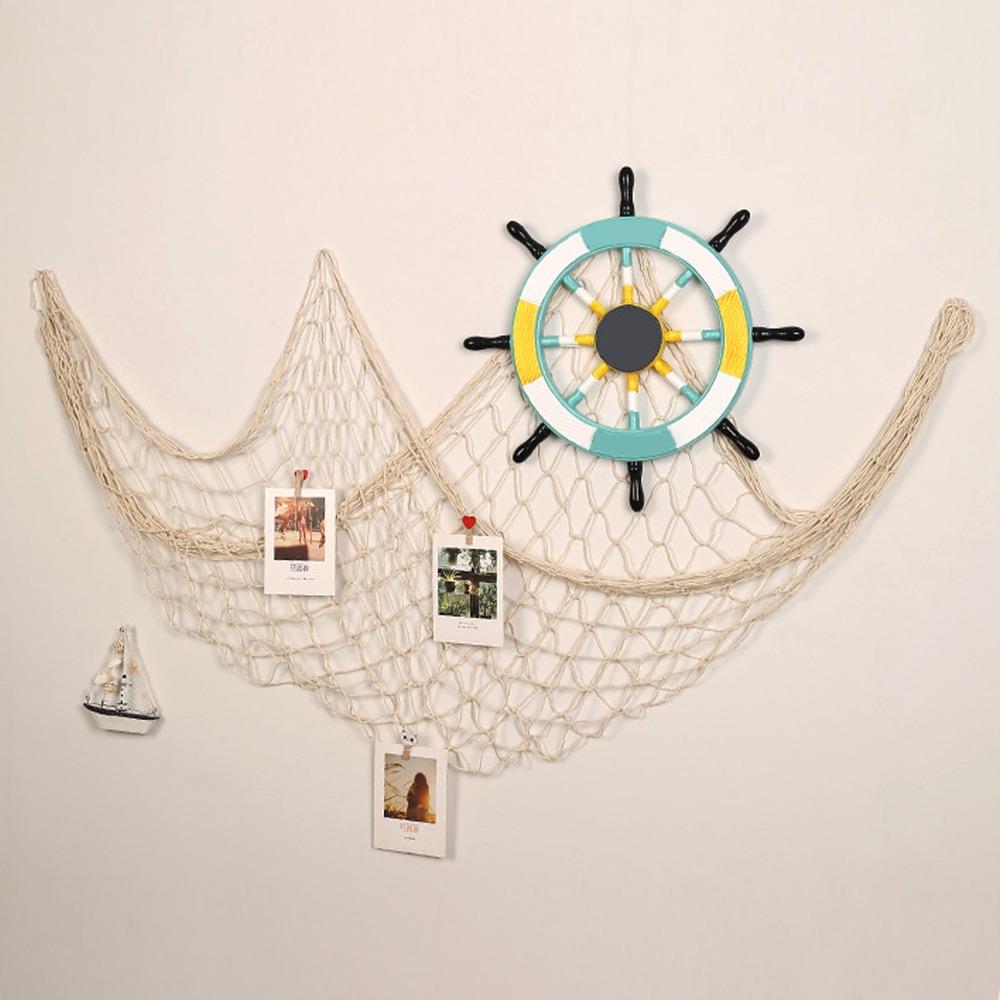 Large Size Fishing Net Decor Cotton Thread Cotton Thread Net Wall Hanging Decor Ocean Theme Party