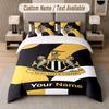 Custom Bedding Set Newcastle United FC Pattern, Print Name Text 1 Duvet Cover Plus 2 Pillowcases Home Textile