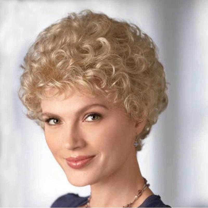 Модная короткая кудрявая прическа для женщин, светло-золотая, с розовой сеткой, синтетическая повязка на голову