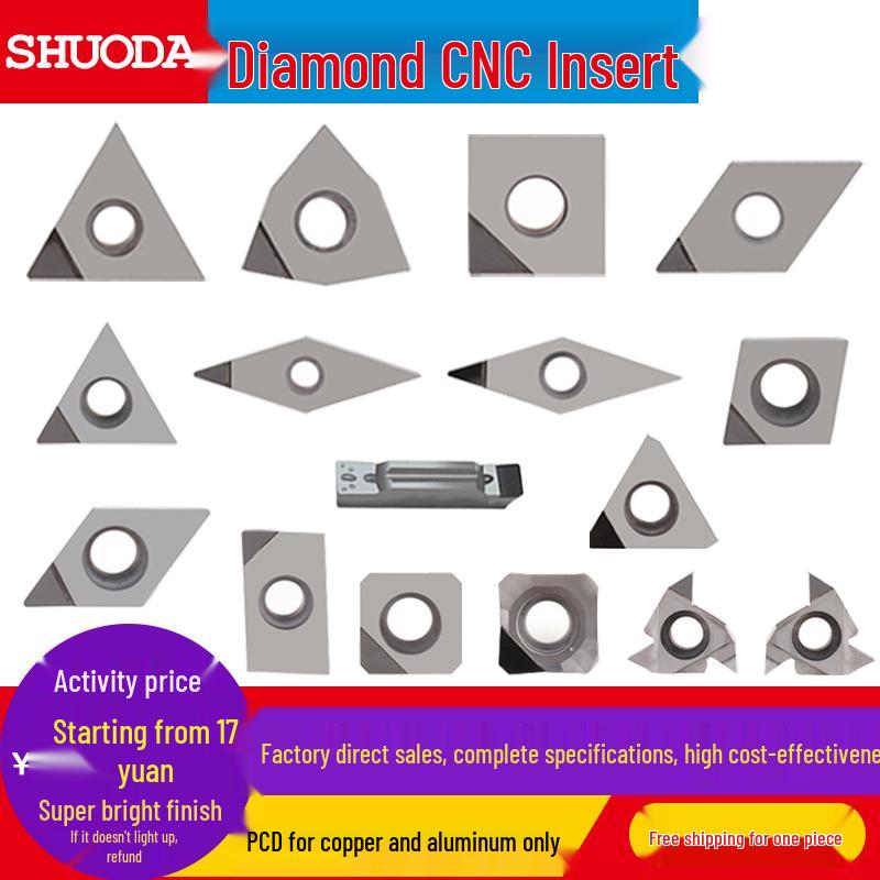 PCD Diamant Spiegelfinish Klinge für CNC Drehwerkzeuge - Geeignet für Edelstein-, Kupfer-, Aluminium-Einsätze