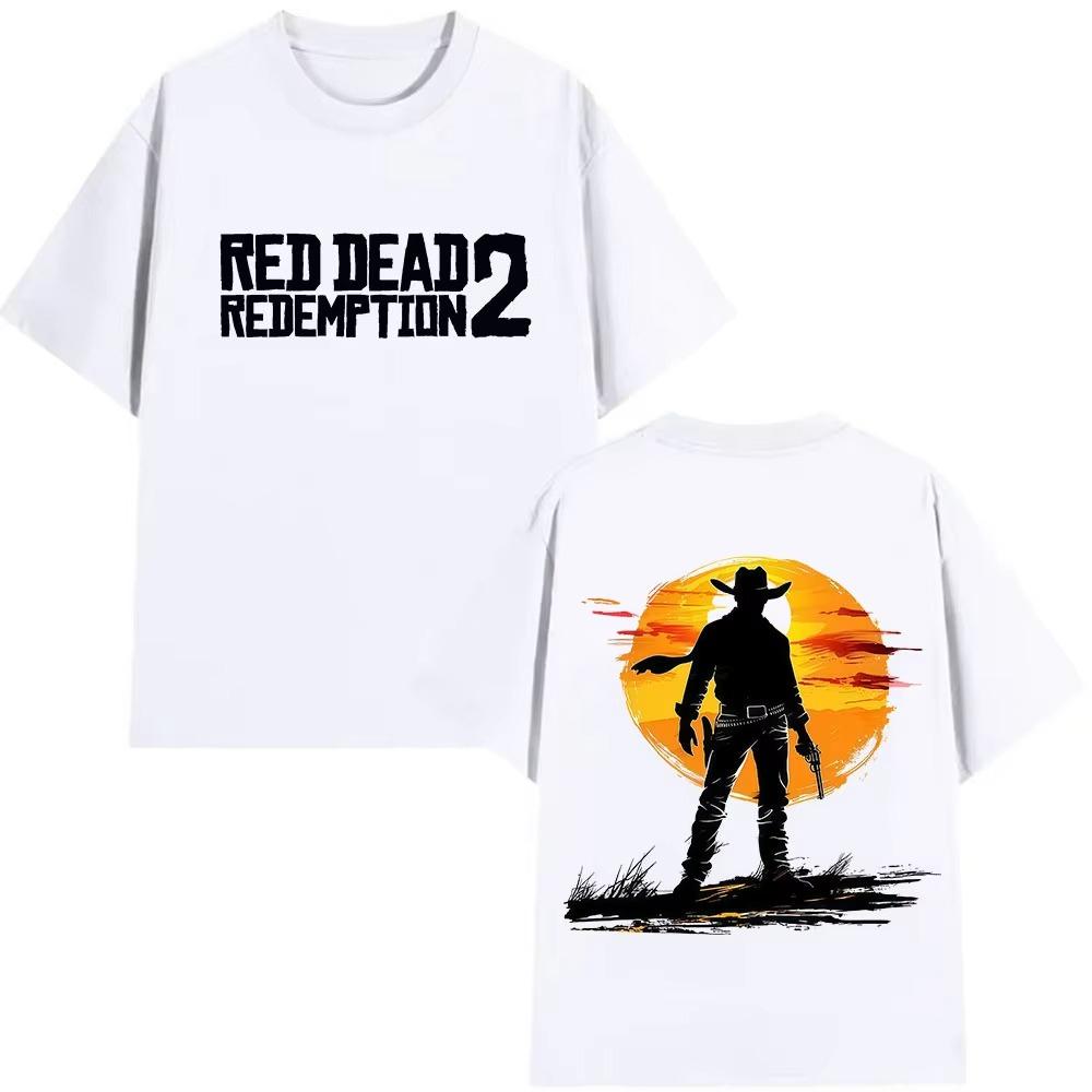 Classic Red Dead Redemption 2 Graphic Product Tshirt for Men and Women 2026 Spring summer Print Pure Cotton Casual Tshirt