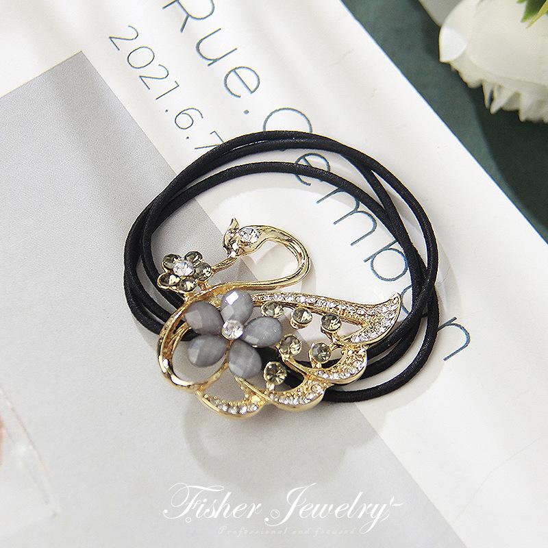 Korean Fashion Elegant Rhinestone Crown Scrunchies Women Girls Elastic Hair Rubber Band Accessories Tie Hair Ring Rope Headdress